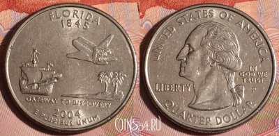 США 25 центов 2004 года P, KM# 356, 334-044