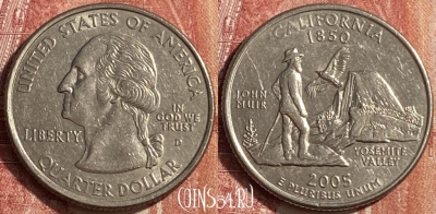 США 25 центов 2005 года D, KM# 370, 453o-026
