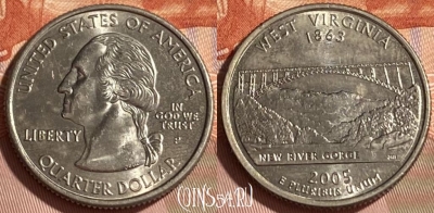 США 25 центов 2005 P, KM# 374, 466q-264