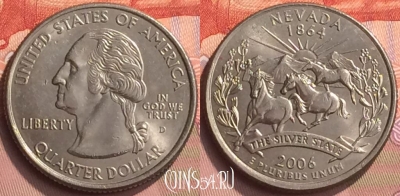 США 25 центов 2006 года, KM# 382, 065o-125