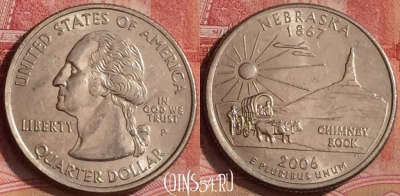 США 25 центов 2006 года P, KM# 383, 303k-136