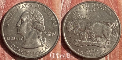США 25 центов 2006 года D, KM# 385, 452o-129