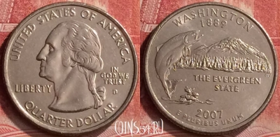 США 25 центов 2007 года D, KM# 397, 289m-023