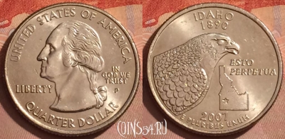 США 25 центов 2007 года P, KM# 398, 374k-065
