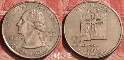США 25 центов 2008 года P, KM# 422, 139l-054