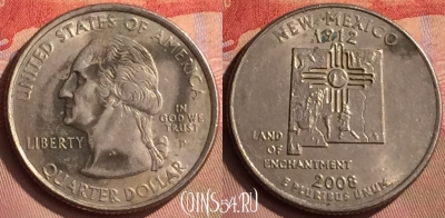 США 25 центов 2008 года D, KM# 422, 413-012