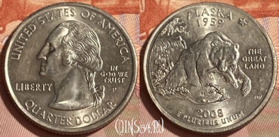 США 25 центов 2008 P, KM# 424, 466q-280