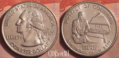 США 25 центов 2009 года D, KM# 445, UNC, 191k-066