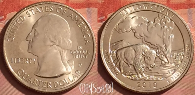 США 25 центов 2010 г. P, парк 2, KM# 470, UNC, 212l-134