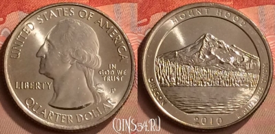 США 25 центов 2010 года P, парк 5, KM# 473, UNC, 250m-096