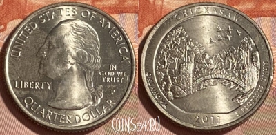 США 25 центов 2011 P, Chickasaw, KM# 498, 466q-310