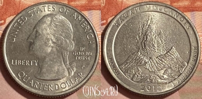 США 25 центов 2012 P, 14 парк, KM# 522, 466q-314