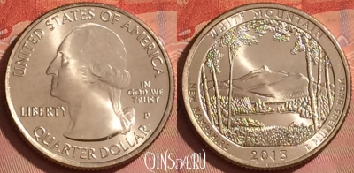 США 25 центов 2013 г. P, парк 16, KM# 542, UNC, 214l-051