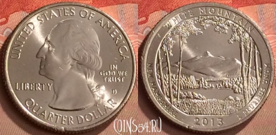 США 25 центов 2013 года D, парк 16, KM# 542, UNC, 250m-098