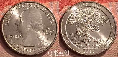 США 25 центов 2013 года D, 18 парк, KM# 544, UNC, 250m-135