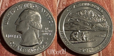 США 25 центов 2014 S, Great Sand Dunes, KM# 569, 501s-011