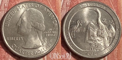 США 25 центов 2014 года P, парк 25, KM# 570, 453o-024