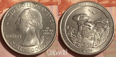 США 25 центов 2016 P, Cumberland Gap, KM# 635, 466q-331