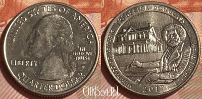 США 25 центов 2017 D, 37 парк, KM# 654, 466q-337