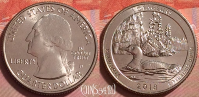 США 25 центов 2018 года D, 43 парк, UNC, 049k-041