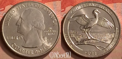 США 25 центов 2018 года P, 44 парк, UNC, 253m-126