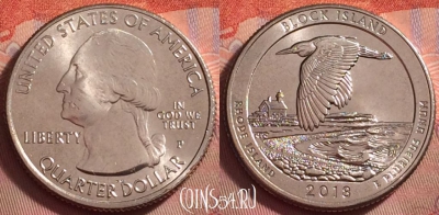 США 25 центов 2018 года P, 45 парк, UNC, 132k-012