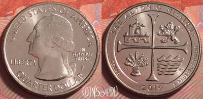 США 25 центов 2019 года P, 49 парк, UNC, 049k-042