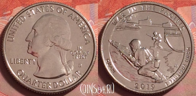 США 25 центов 2019 года D, 48 парк, UNC, 049k-146