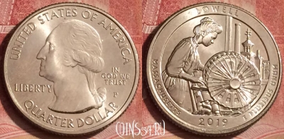 США 25 центов 2019 года P, UNC, 076l-141