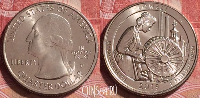 США 25 центов 2019 года P, UNC, 252j-104