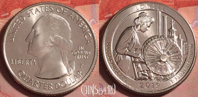 США 25 центов 2019 года P, UNC, 311j-135
