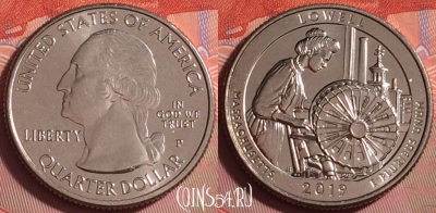 США 25 центов 2019 года P, 46 парк, UNC, 387j-015