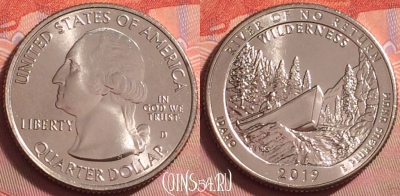США 25 центов 2019 года D, 50 парк, UNC, 049k-006