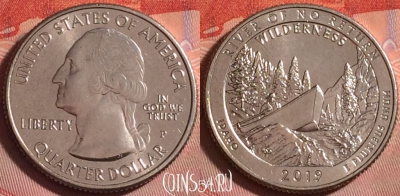 США 25 центов 2019 года P, 50 парк, UNC, 310j-084