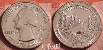 США 25 центов 2019 года S, 50 парк, UNC, 132k-013
