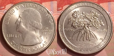 США 25 центов 2020 года P, KM# 386, 054l-171