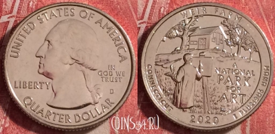 США 25 центов 2020 года D, UNC, 115j-081