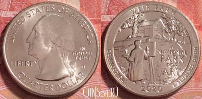 США 25 центов 2020 года D, UNC, 261j-112