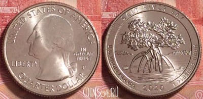 США 25 центов 2020 года P, UNC, 261j-076