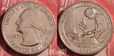 США 25 центов 2020 года S, UNC, 107j-086