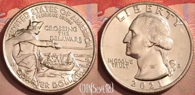 США 25 центов 2021 года D, UNC, 085l-015