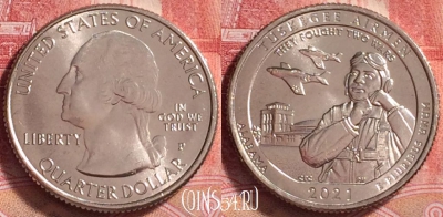 США 25 центов 2021 года P, UNC, 261j-057