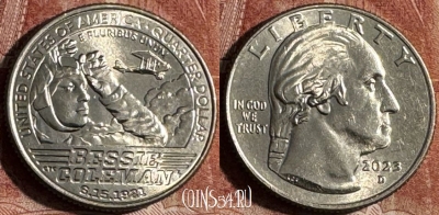 США 25 центов 2023 D, Бесси Колман, 501s-021