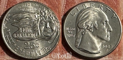США 25 центов 2023 P, Эдит Канакаоле, 501s-034
