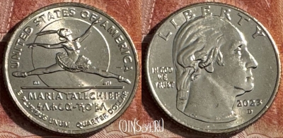 США 25 центов 2023 D, Мария Толчиф, UNC, 506s-051