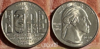 США 25 центов 2024 D, Паули Мюррей, 501s-078