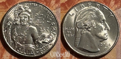 США 25 центов 2024 P, Селия Крус, 502s-107