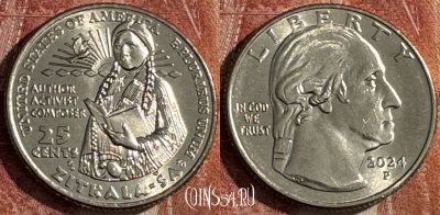США 25 центов 2024 P, Зиткала-Ша, UNC, s506s-049