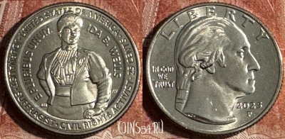 США 25 центов 2025 P, Ида Белл Уэллс, 501s-070