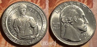 США 25 центов 2025 P, Ида Белл Уэллс, s502s-060
